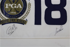 Els, Price, Norman & Olazabal Signed PGA Grand Slam of Golf at Poipu Bay Flag JSA ALOA
