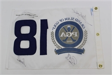 Els, Price, Norman & Olazabal Signed PGA Grand Slam of Golf at Poipu Bay Flag JSA ALOA