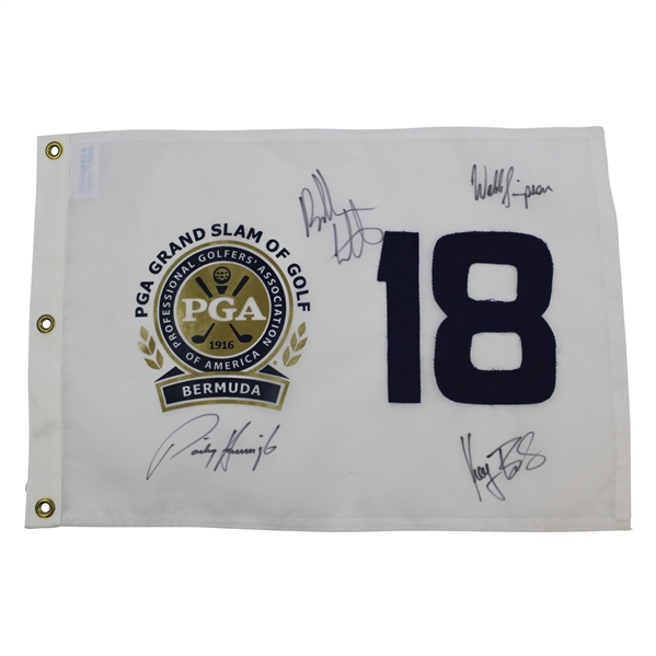 Watson, Simpson, Harrington & Bradley Signed PGA Grand Slam of Golf at Bermuda Flag JSA ALOA