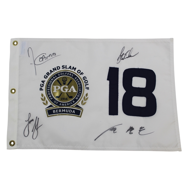 Cabrera, Cink, Glover & Yang Signed PGA Grand Slam of Golf at Bermuda Flag JSA ALOA