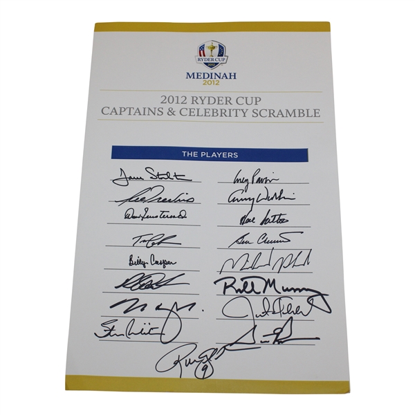 Phelps, Timberlake, Murray & others Signed 2012 Ryder Cup Captains & Celebrity Scramble Sheet JSA ALOA