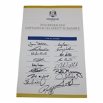 Phelps, Timberlake, Murray & others Signed 2012 Ryder Cup Captains & Celebrity Scramble Sheet JSA ALOA
