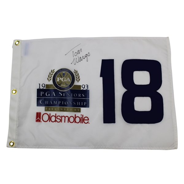 Champion Tom Wargo Signed 1993 Oldsmobile Seniors PGA Championship Flag JSA ALOA