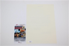 Jack Nicklaus Signed 1992 Letter JSA COA# HH62618