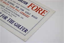 Fore Golfer Schwer's Sliding Rib For Golf Bags Cardboard Broadside Advertising Display