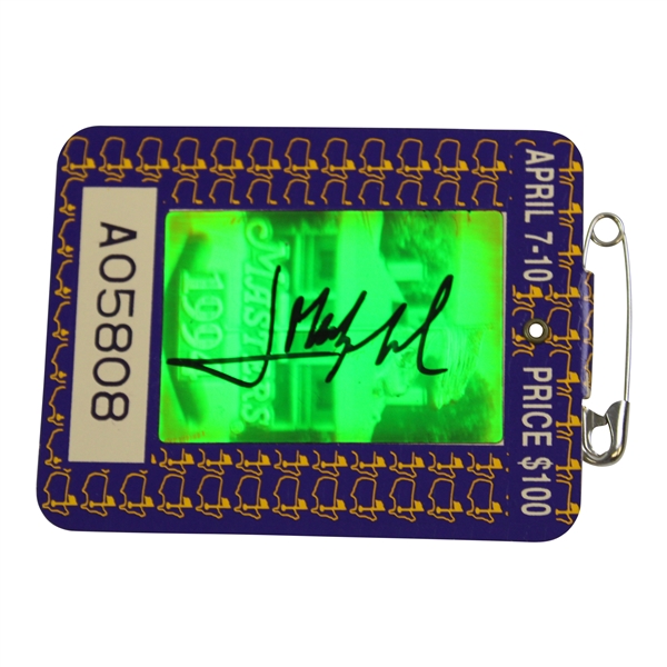 Jose Maria Olazabal Signed 1994 Masters SERIES Badge #A05808 JSA ALOA