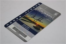 Dustin Johnson Signed 2016 US Open at Oakmont Weekly Gallery Badge JSA ALOA