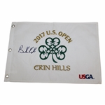 Brooks Koepka Signed 2017 US Open at Erin Hills Embroidered Flag JSA ALOA