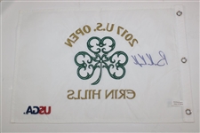 Brooks Koepka Signed 2017 US Open at Erin Hills Embroidered Flag JSA ALOA