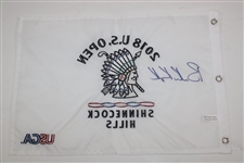 Brooks Koepka Signed 2018 US Open at Shinnecock Hills Embroidered Flag JSA ALOA