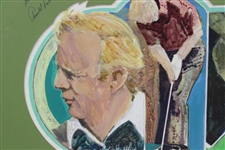 Original Arnold Palmer Painting by Artist Walt Spitzmiller - Signed by Arnie - Framed JSA ALOA