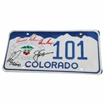 Nicklaus Palmer Player Trevino Signed 1993 US Senior Open Colorado License Plate JSA ALOA