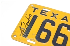 Lee Trevino Signed 1939 Texas License Plate With ' Dec1 1929' Birth Inscription JSA ALOA