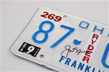 Jack Nicklaus Signed 1987 Ohio Ryder Cup License Plate JSA ALOA