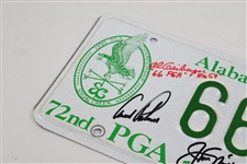 Nicklaus Palmer Player & Geiberger Signed 1990 Pga Championship Alabama License Plate JSA ALOA
