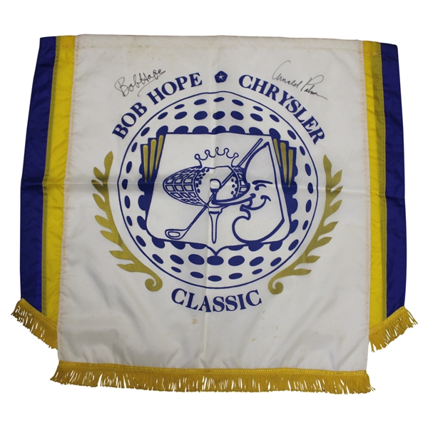Arnold Palmer & Bob Hope Signed Bob Hope Chrysler Classic Tournament Used Banner JSA ALOA