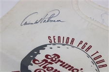Arnold Palmer Twice Signed Brunos Memorial Classic Senior Pga Tour Caddy Bib JSA ALOA