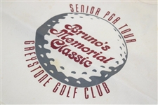 Arnold Palmer Twice Signed Brunos Memorial Classic Senior Pga Tour Caddy Bib JSA ALOA