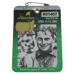 2002 Masters Tournament SERIES Badge #R01407 - Tiger Win
