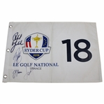 Mickelson, Rickie, Thomas,And Jordan Signed 2018 Ryder Cup Flag