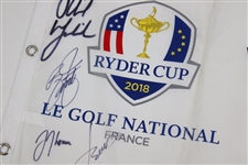 Mickelson, Rickie, Thomas,And Jordan Signed 2018 Ryder Cup Flag