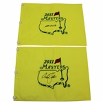 Nick Faldo & Jim Nantz Signed Masters Embroidered Flags JSA ALOA