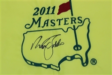 Nick Faldo & Jim Nantz Signed Masters Embroidered Flags JSA ALOA