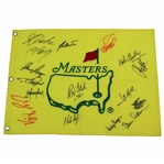 Fifteen (15) Masters Champions Signed Undated Masters Flag JSA ALOA