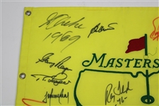 Fifteen (15) Masters Champions Signed Undated Masters Flag JSA ALOA