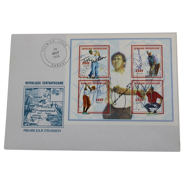 Seve, Payne, Watson, Trevino & Curtis Signed Ltd Ed 1998 Cachet JSA ALOA