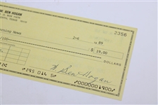 Ben Hogan Signed Bank One Check to The Dallas Morning News JSA ALOA