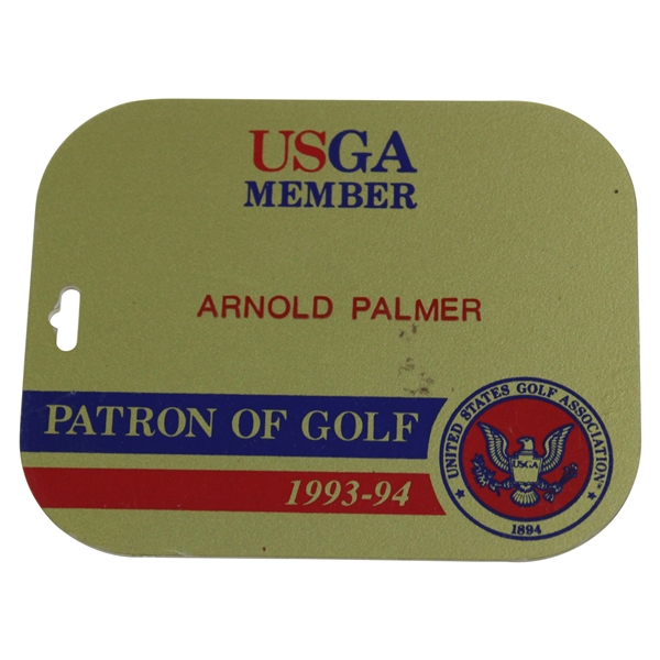Arnold Palmers 1993-94 USGA Member Patron of Golf Bag Tag