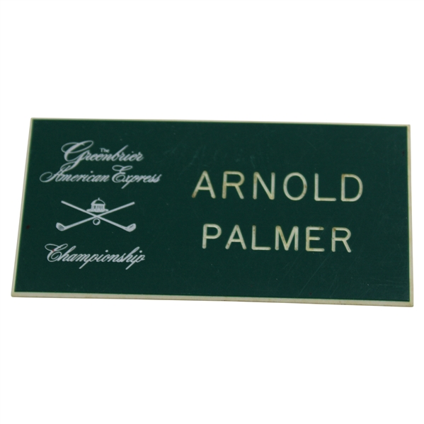 Arnold Palmers Personal Undated Greenbrier American Express Championship Name Tag
