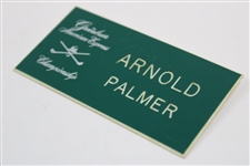Arnold Palmer's Personal Undated Greenbrier American Express Championship Name Tag