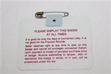 1986 Masters Tournament Series Badge #X6868 - Jack Nicklaus Win
