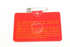 1972 Masters Tournament Series Badge #6136 - Jack Nicklaus Win