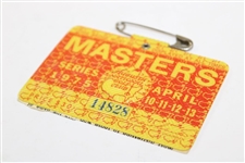 1975 Masters Tournament Series Badge #14828 - Jack Nicklaus Win