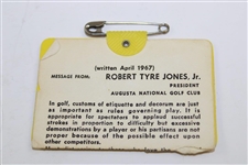 1975 Masters Tournament Series Badge #14828 - Jack Nicklaus Win