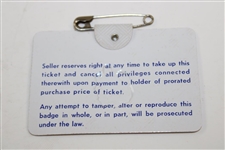 1966 Masters Tournament Series Badge #6192 - Jack Nicklaus Win