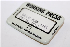 1964 Masters Tournament Working Press badge #77 Dallas Morning News