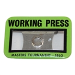 1963 Masters Tournament Working Press Badge - Jack Nicklaus 1st Win