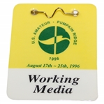 1996 US Amateur at Pumpkin Ridge Working Media Badge - Tiger Woods Win
