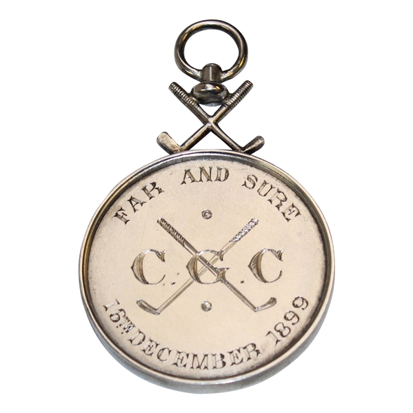 1899 Calcutta Golf Club Far & Sure Annual Medal Won by C.W. Mackie
