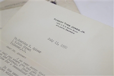 Bobby Jones Signed 1952 Letter to Fan 'Down the Fairway' Content on Letterhead JSA ALOA