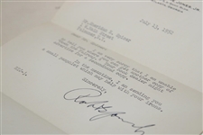 Bobby Jones Signed 1952 Letter to Fan 'Down the Fairway' Content on Letterhead JSA ALOA