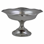 Sterling Silver Los Angeles CC Bowl w/Fluted Rim on Pedestal & Red/Green Enameled Logo Flag