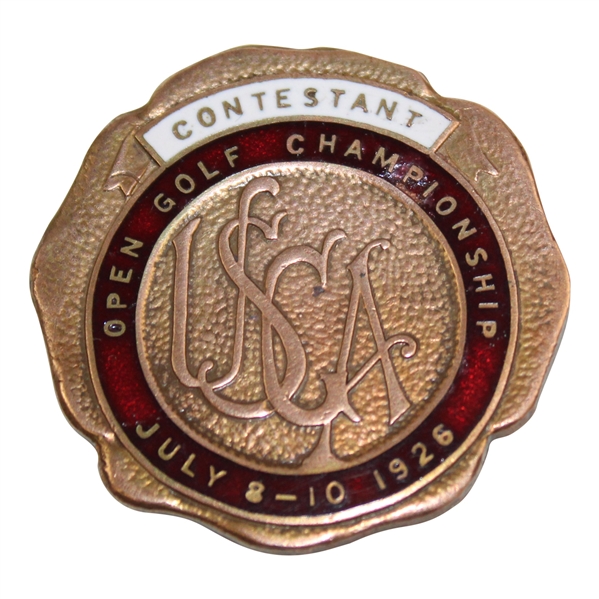 1926 US Open at Scioto Country Club Contestant Badge - Bobby Jones Winner