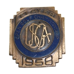 Deane Beman’s 1958 US Open at Southern Hills Contestant Badge w/Letter