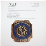 Deane Beman’s 1958 US Open at Southern Hills Contestant Badge w/Letter