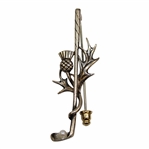 Vintage Scottish Sterling Silver Thistle Golf Club Brooch Pin w/3mm Cultured Pearl
